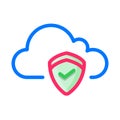 Cloud security icon. Secure cloud icon. Cloud Computing Icon. Simple outline filled icon style.