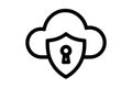 Cloud Security Icon with Shield and Keyhole Keywords: cloud, security, protection, data, storage Royalty Free Stock Photo