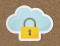 Cloud security icon technology symbol Royalty Free Stock Photo