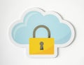 Cloud security icon technology symbol Royalty Free Stock Photo