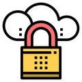 CLOUD SECURITY ICON VECTOR Royalty Free Stock Photo