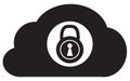 Cloud security icon on white background. secure cloud technology sign. cloud and padlock symbol. flat style Royalty Free Stock Photo