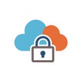 Cloud Security with Keyhole Icon Royalty Free Stock Photo