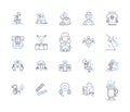 Cloud security line icons collection. Encryption, Cybersecurity, Firewall, Malware, Authentication, Vulnerability, Risk