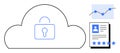 Cloud Security Lock with Growth Chart and User Profile for Data Protection and Analytics Concept Royalty Free Stock Photo