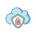 Cloud security RGB color icon Royalty Free Stock Photo