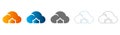 Cloud Security Shield Icons, Flat Design, Set, Vector Illustration Royalty Free Stock Photo