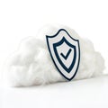Cloud with security isolated on white background Royalty Free Stock Photo