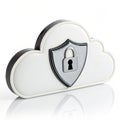 Cloud with security isolated on white background Royalty Free Stock Photo