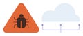 Cloud Security Warning with Bug Icon Highlighting Vulnerabilities Royalty Free Stock Photo