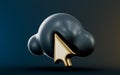 Cloud selection icon on dark background 3d render concept