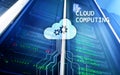 CLoud server and computing, data storage and processing. Internet and technology concept Royalty Free Stock Photo