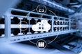 CLoud server and computing, data storage and processing. Internet and technology concept Royalty Free Stock Photo