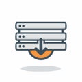 Cloud Server Data Download Vector Icon Royalty Free Stock Photo