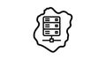 Cloud Server and Data Storage Outline Icon Royalty Free Stock Photo