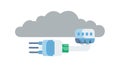 Cloud Server Database with Network Plug Icons, vector design Generative AI Royalty Free Stock Photo