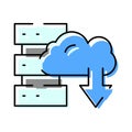 Cloud server downloading data for hosting storage Royalty Free Stock Photo