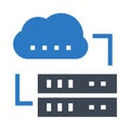 Cloud server glyphs double color icon Royalty Free Stock Photo