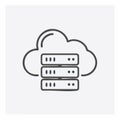 Cloud Server Hosting Icon for Web Services Royalty Free Stock Photo