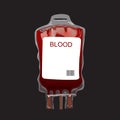 Blood transfusion - package with donated red blood. Donation of red body fluid for medi Royalty Free Stock Photo