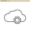 Cloud server icon, Cloud sync, Secure, Cloud services icons, Digital, Editable outline, Wireless technology, Cloud computing, Inte Royalty Free Stock Photo