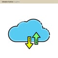 Cloud server icon, Cloud sync, Secure, Cloud services icons, Digital, Editable outline, Wireless technology, Cloud computing, Inte Royalty Free Stock Photo