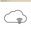 Cloud server icon, Cloud sync, Secure, Cloud services icons, Digital, Editable outline, Wireless technology, Cloud computing, Inte Royalty Free Stock Photo
