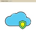 Cloud server icon, Cloud sync, Secure, Cloud services icons, Digital, Editable outline, Wireless technology, Cloud computing, Inte Royalty Free Stock Photo