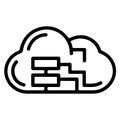 Cloud Server Icon with Database Stack - Cloud Computing Illustration Royalty Free Stock Photo