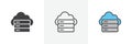Cloud server icon vector set on white background Royalty Free Stock Photo