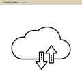 Cloud server icon, Cloud sync, Secure, Cloud services icons, Digital, Editable outline, Wireless technology, Cloud computing, Inte