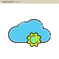 Cloud server icon, Cloud sync, Secure, Cloud services icons, Digital, Editable outline, Wireless technology, Cloud computing, Inte Royalty Free Stock Photo