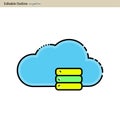 Cloud server icon, Cloud sync, Secure, Cloud services icons, Digital, Editable outline, Wireless technology, Cloud computing, Inte Royalty Free Stock Photo
