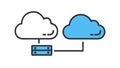 Cloud Server Icon Vector for Data Storage and Networking, vector design Generative AI Royalty Free Stock Photo