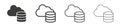 Cloud server icon vector set on white background Royalty Free Stock Photo