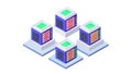 Cloud Server Infrastructure Isometric Vector Set for IT, vector design Generative AI Royalty Free Stock Photo