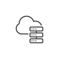 Cloud server line icon