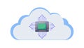Cloud Server Network Digital Processor Chip Icon, vector design Generative AI Royalty Free Stock Photo