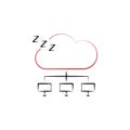 cloud server not found icon. Element of multi color cloud technology icon for mobile concept and web apps. Detailed cloud server