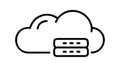 Cloud Server Outline Icon, Cloud Storage Data, vector design Generative AI Royalty Free Stock Photo