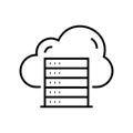 Cloud server storage line icon, concept sign, outline vector illustration, linear symbol. Royalty Free Stock Photo