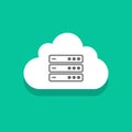 Cloud servers technology icon, concept computing network sign, data center Royalty Free Stock Photo
