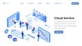 Cloud service app, website isometric template Royalty Free Stock Photo