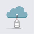 Cloud Service with Attached Data Tag Royalty Free Stock Photo