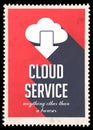 Cloud Service Concept on Red in Flat Design. Royalty Free Stock Photo