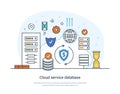 Cloud service database network computing technology, data storage Royalty Free Stock Photo