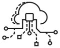 Cloud service icon. Secure data storage symbol Royalty Free Stock Photo