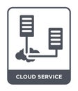 cloud service icon in trendy design style. cloud service icon isolated on white background. cloud service vector icon simple and Royalty Free Stock Photo