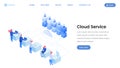 Cloud service landing page vector template