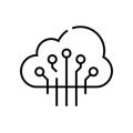 Cloud service line icon, concept sign, outline vector illustration, linear symbol. Royalty Free Stock Photo